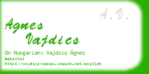 agnes vajdics business card